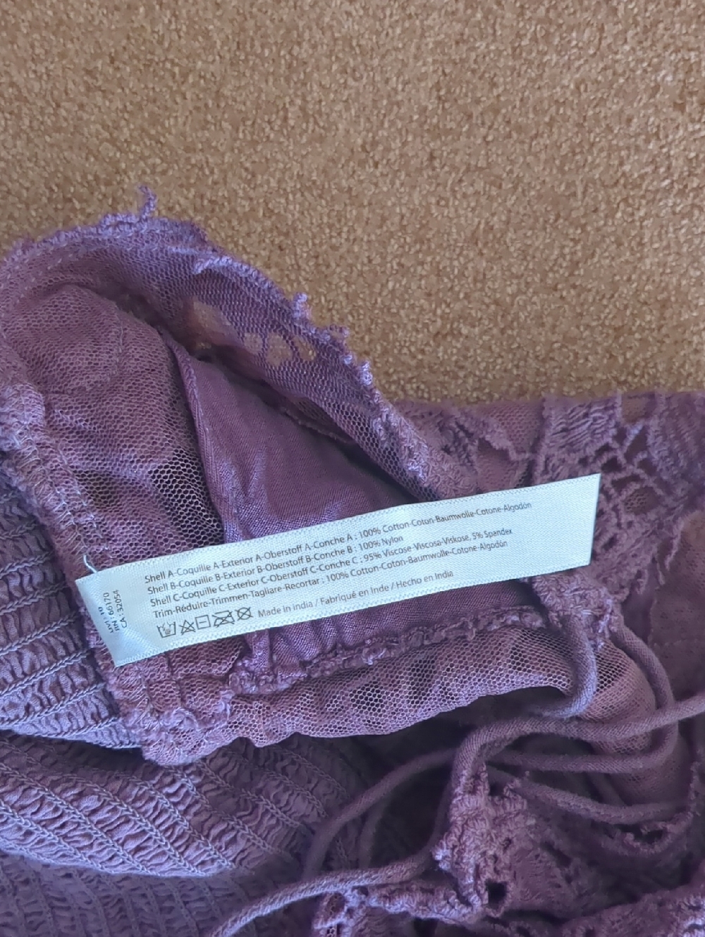 NWOT Free People Lace Purple Bralettes medium - Picture 3 of 5
